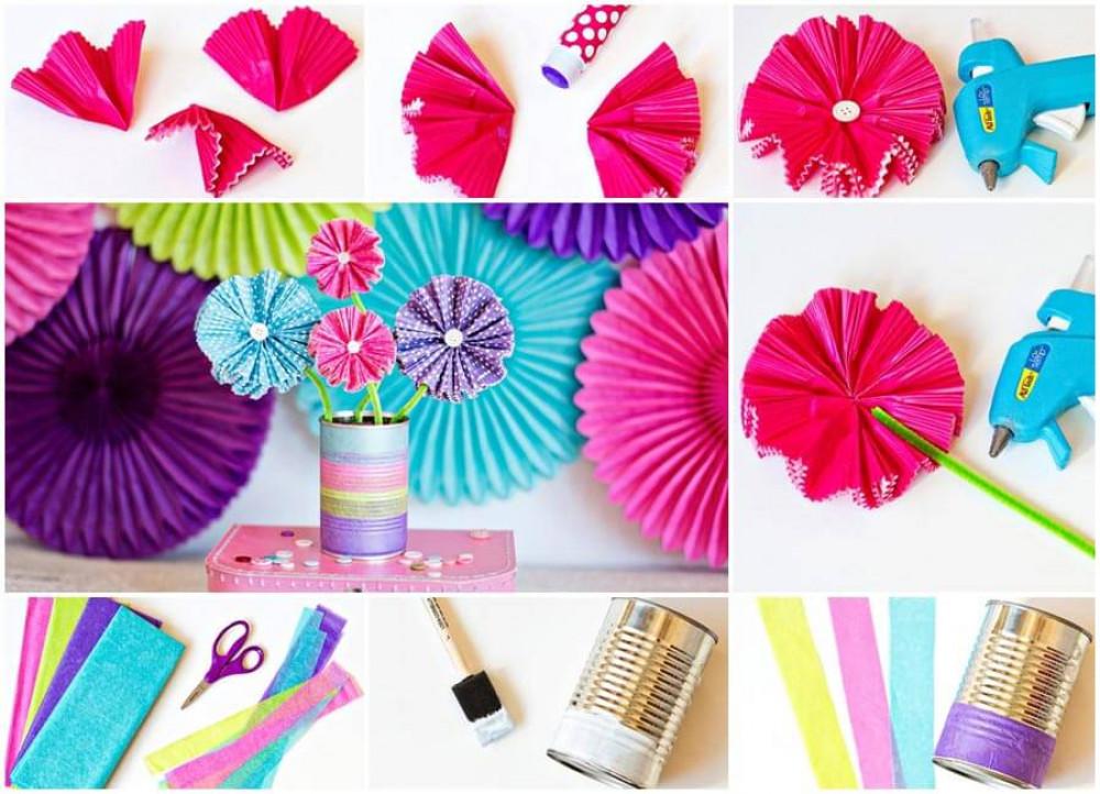 Превърнете хартиените формички за мъфини в ефектен цветен букет за детската