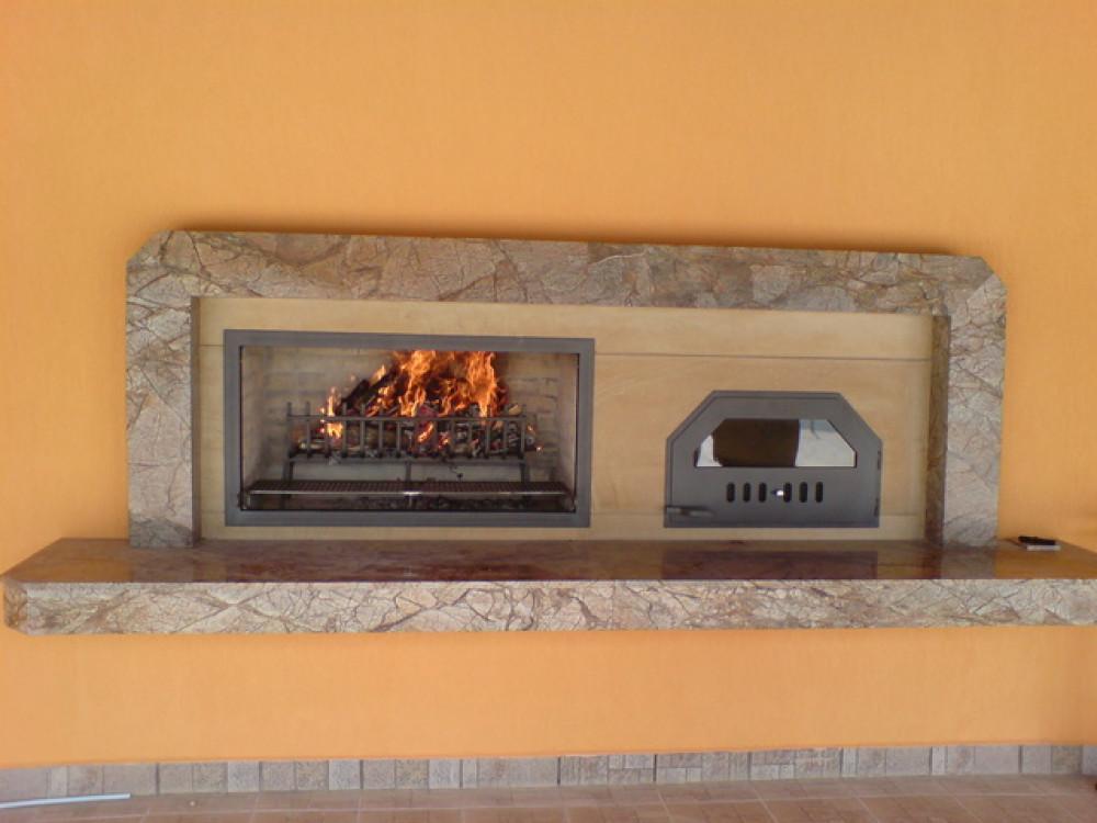 Барбекю с пещ от туфа и мрамор Рейн Форест Браун