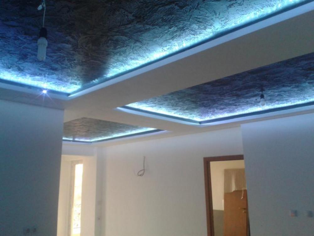 Окачен таван, боядисване на стени