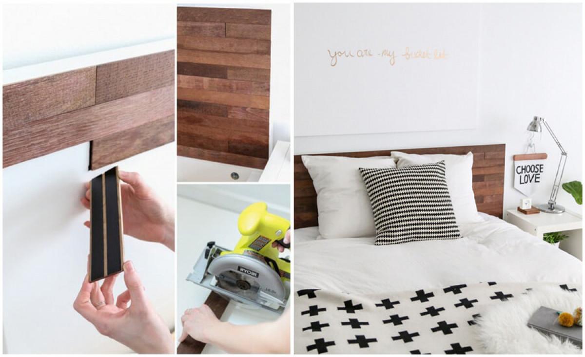 Поставете декоративни лентички на таблата на леглото