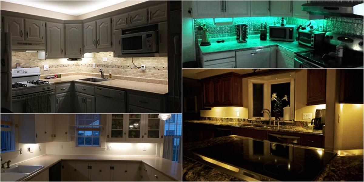 Идеи за блестяща и комфортна кухня с лампи под шкафовете
