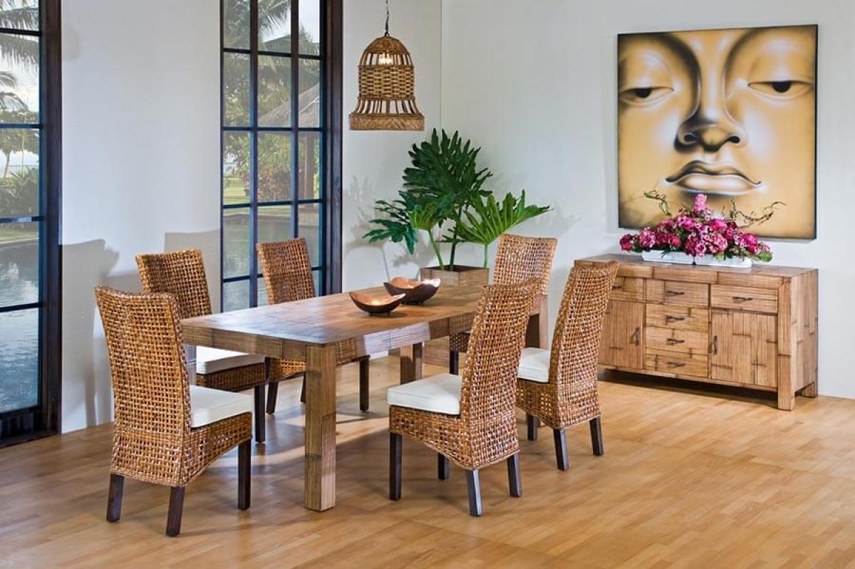 Екзотичен полъх в кухнята с мебели от ратан