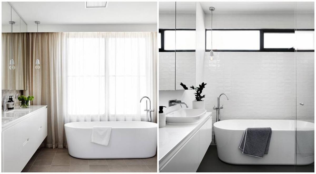Изчистен дизайн и естествена светлина в банята