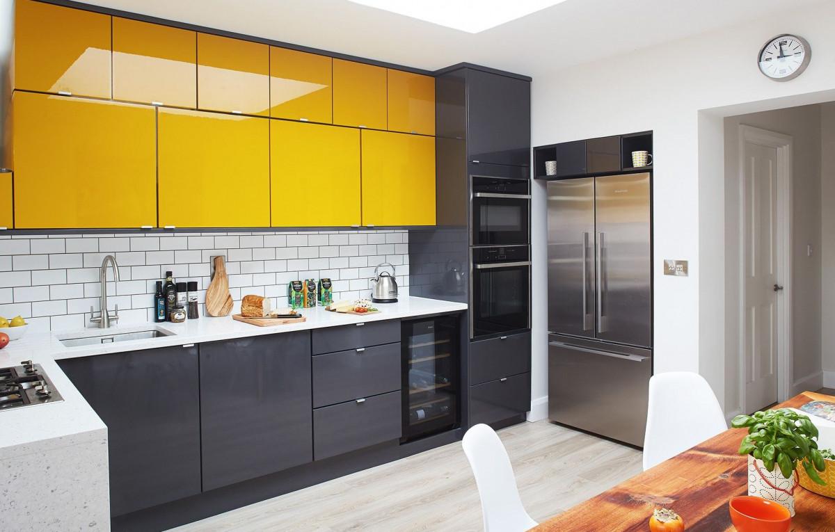Жълт цвят в кухнята - гаранция за повече светлина