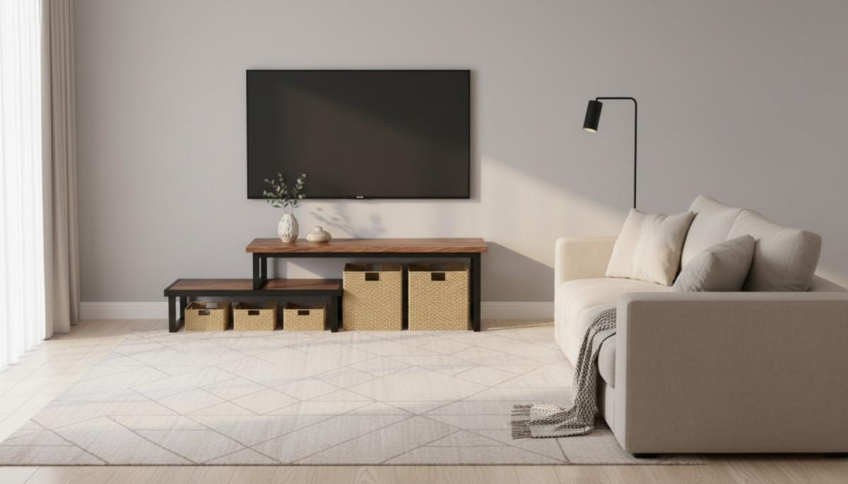 TV рафтове орех