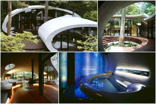 Удивително архитектурно творение - модерна къща с изящен дизайн в горите на Япония