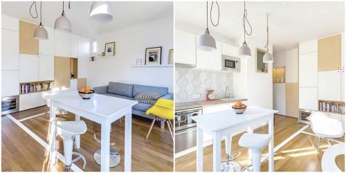 Как малък апартамент от 30 кв. м. в Париж е променен из основи?