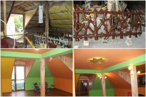 Преди и след ремонта: Неугледен таван се превръща в приветлива детска стая