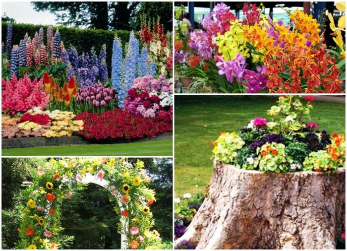 Ефектни градински декорации с изкуствени цветя