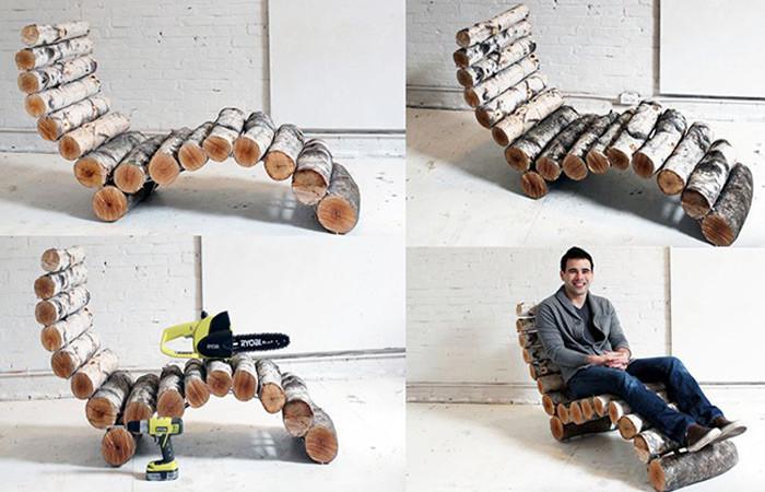 Удобно кресло от дървени трупчета в 6 лесни стъпки