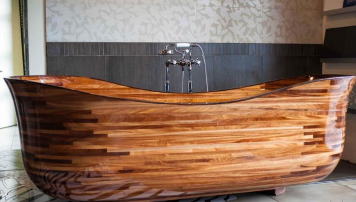 Стилна дървена вана