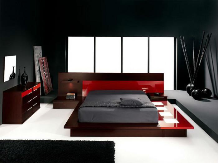 Класиката – спалня в червено и черно