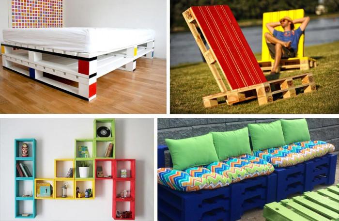 9 цветни идеи за мебели от палети