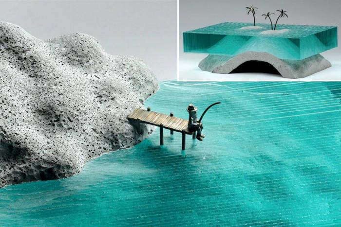 Вдъхновение за артисти: Скулптури от стъкло дават нов живот на водата