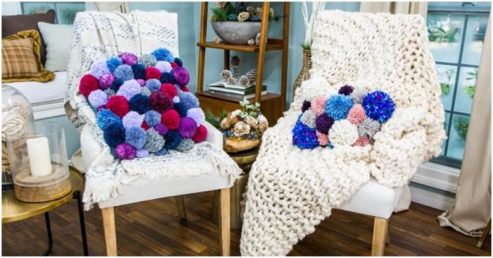 Направи си сам: цветна възглавница от помпони