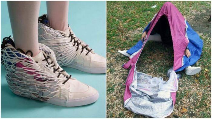 Обувки, които лесно се трансформират в палатка