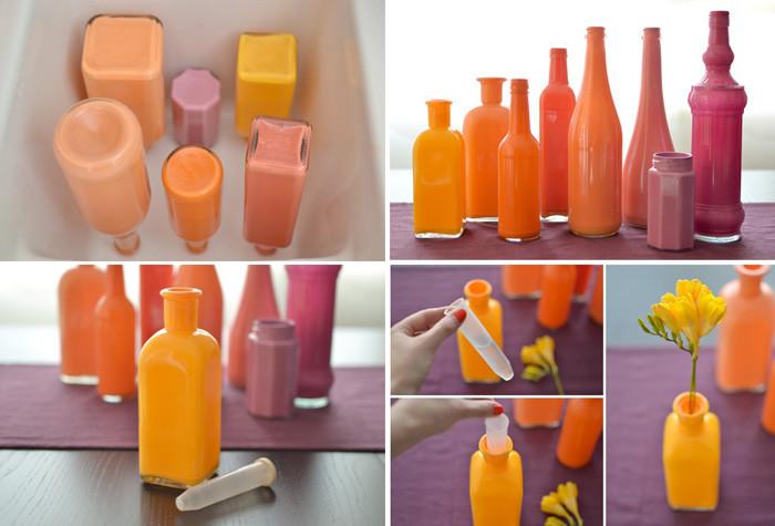 Направи си сами красиви цветни вази в един цвят