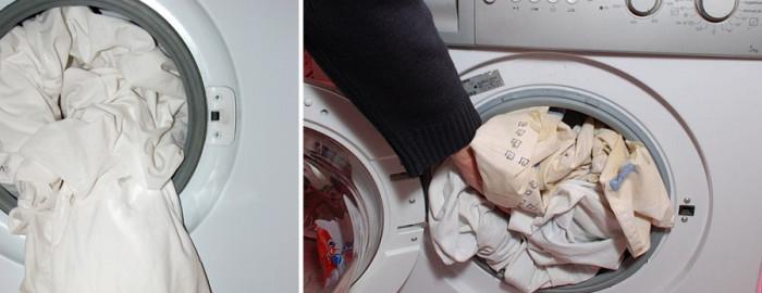 1. Слагате прекалено много чаршафи в пералнята