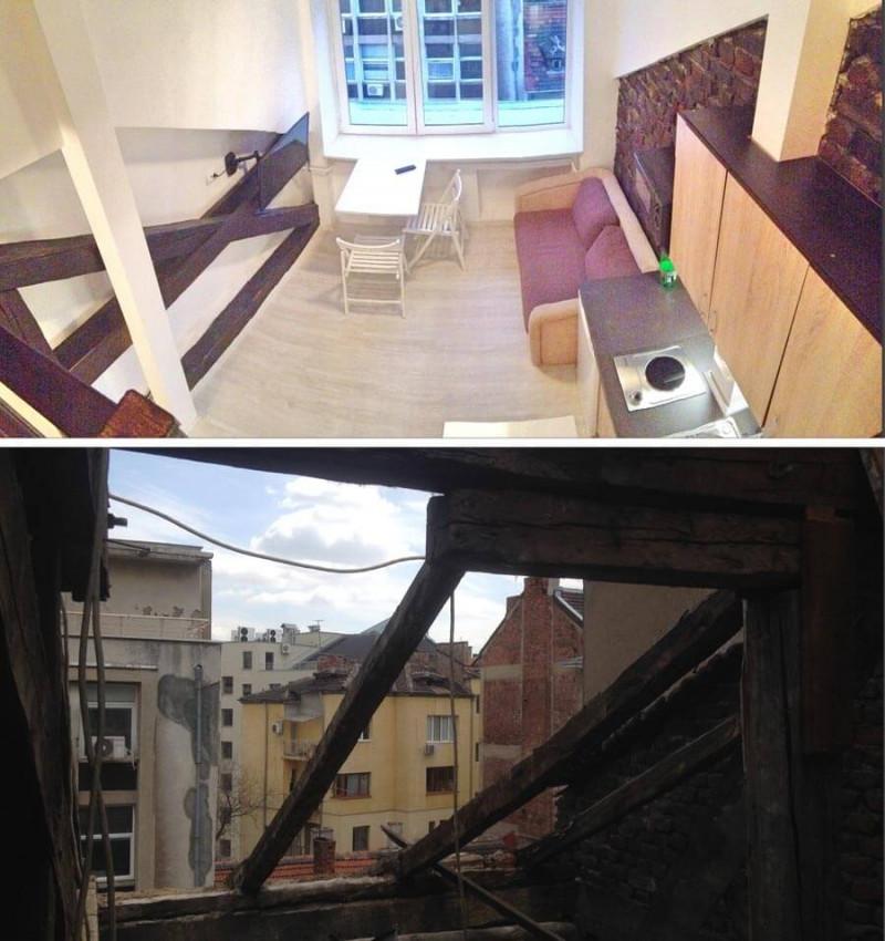 Преди и след повдигането на покрива