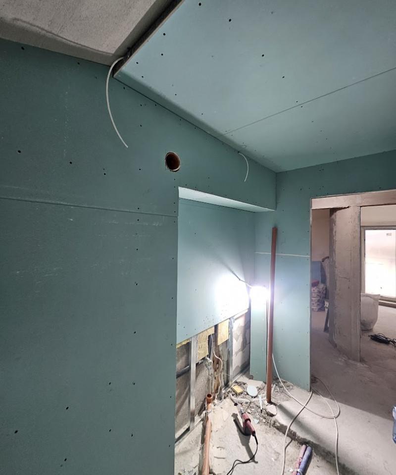 Монтаж на гипсокартон в баня