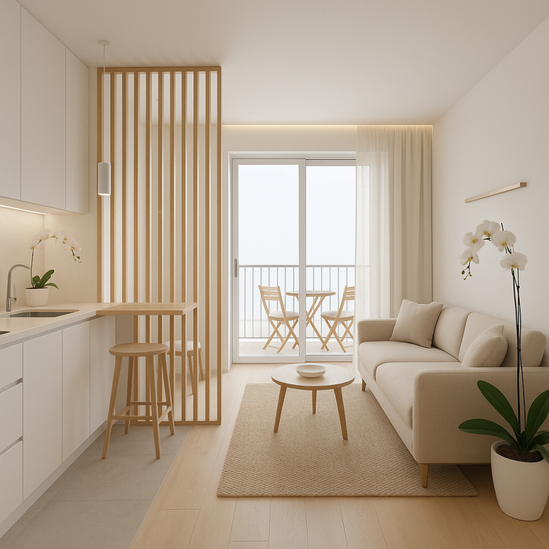 студио апартамент със светлина