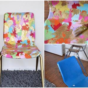 Изпъстрете старите столове с цветни петънца