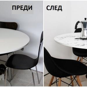 Обновете вида на масата за хранене с помощта на фолио