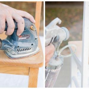 Стъпка 1: Изшкурете и боядисайте столовете