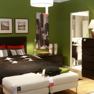 Страхотна спалня в зелено насред динамичната градска среда