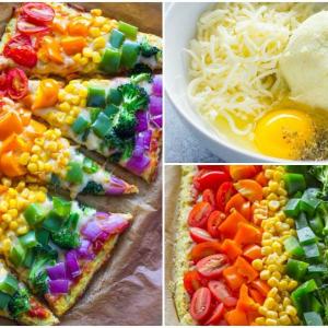 Цветна и оригинална пица с пресни зеленчуци