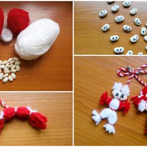 Изумителни мартеници от бобени зърна и прежда