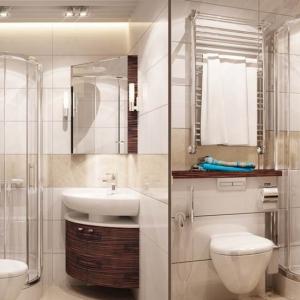 Компактна баня с ъглова душ кабина