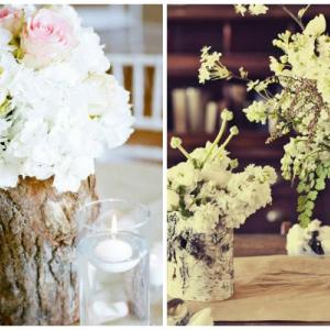 Оригинална ваза от дървено пънче