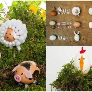 Сътворете симпатични животни от кухи яйчени черупки