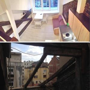 Преди и след повдигането на покрива