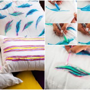 Надраскайте възглавничките с цветни маркери