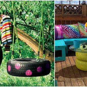 Лесни градински проекти със стари гуми