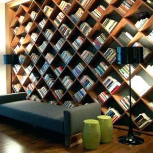 Стената в дневната – място за библиотека