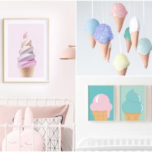 Цветна сладоледена детска стая