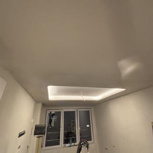 Окачен таван от ГК и финна шпакловка по стените